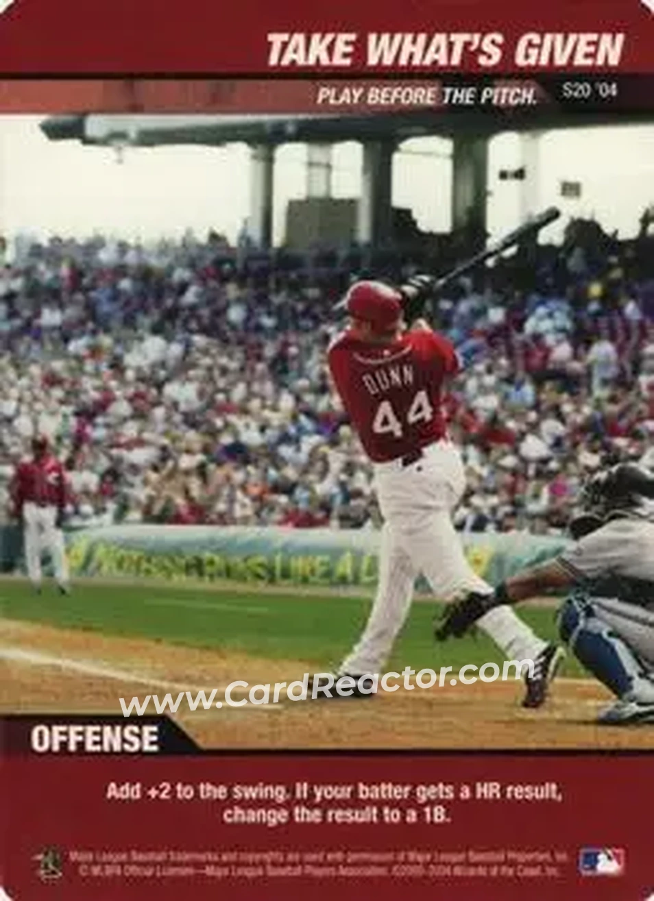 2004 MLB Showdown - Strategy #S20 - Take What's Given - Cincinnati Reds - Front 2004 MLB Showdown - Strategy #S20 - Take What's Given - Cincinnati Reds - Front