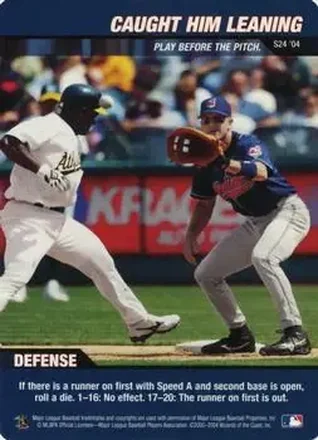 2004 MLB Showdown #S24 Strategy Caught Him Leaning