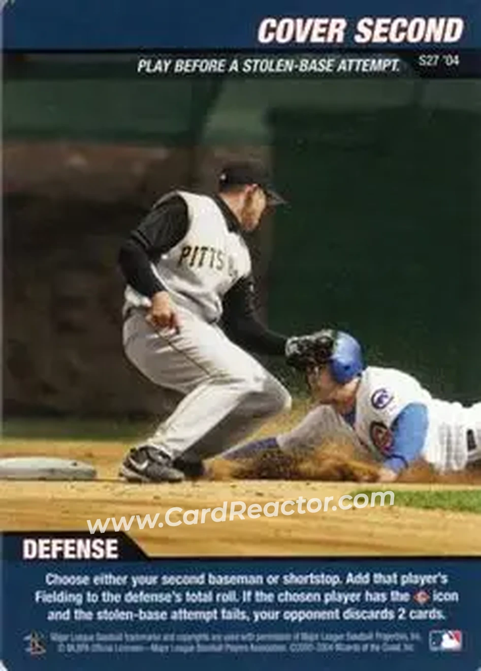 2004 MLB Showdown - Strategy #S27 - Cover Second - Front 2004 MLB Showdown - Strategy #S27 - Cover Second - Front