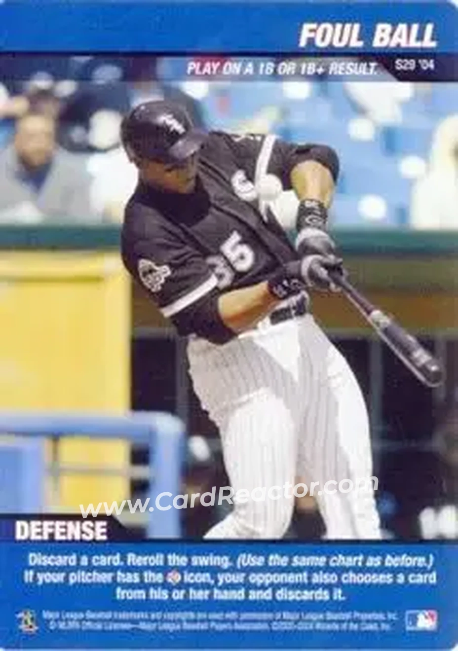 2004 MLB Showdown - Strategy #S29 - Foul Ball - Chicago White Sox - Front