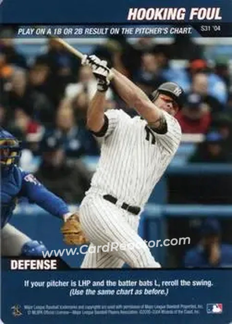 2004 MLB Showdown - Strategy #S31 - Hooking Foul - New York Yankees - Front