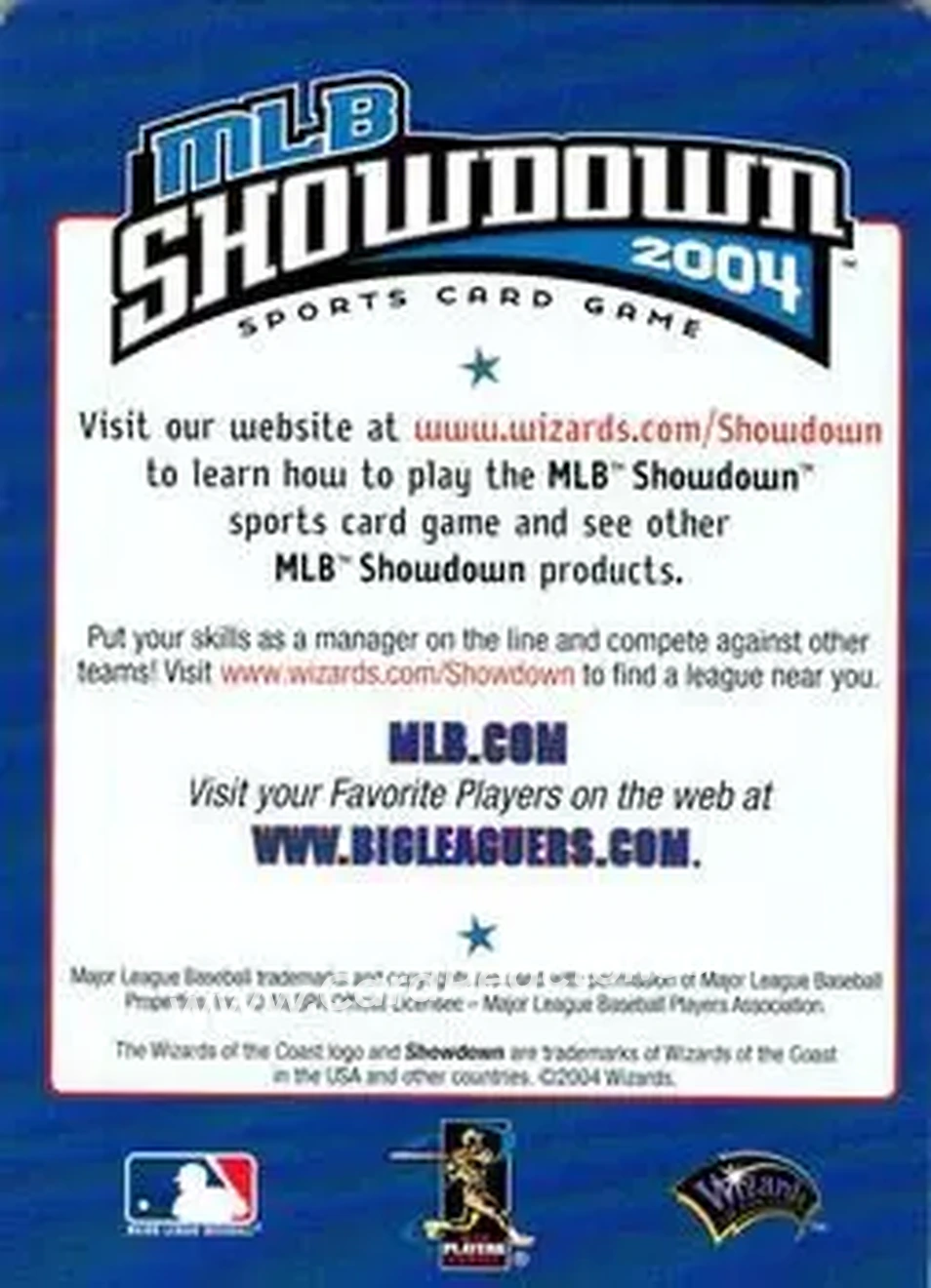2004 MLB Showdown - Checklists #1 - AL East Division Checklist - Back