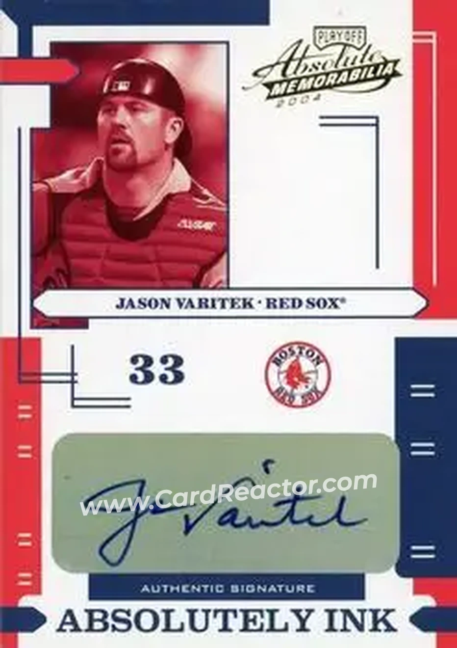 2004 Playoff Absolute Memorabilia - Absolutely Ink #AI-65 - Jason Varitek - Boston Red Sox - Front
