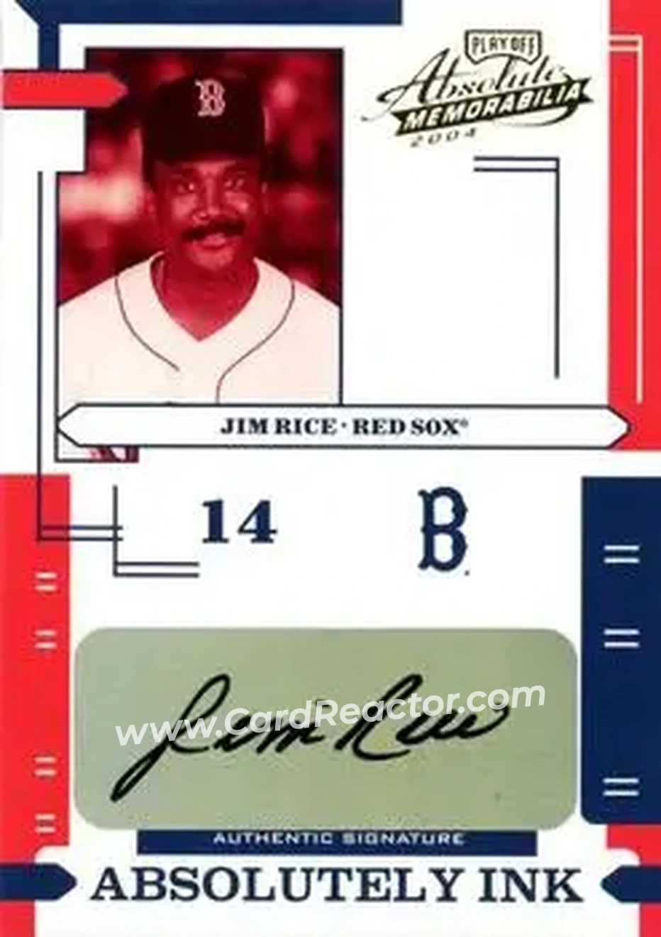 2004 Playoff Absolute Memorabilia - Absolutely Ink #AI-69 - Jim Rice - Boston Red Sox - Front 2004 Playoff Absolute Memorabilia - Absolutely Ink #AI-69 - Jim Rice - Boston Red Sox - Front