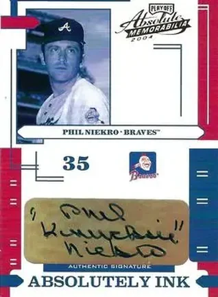 2004 Playoff Absolute Memorabilia - Absolutely Ink #AI-97 - Phil Niekro - Atlanta Braves