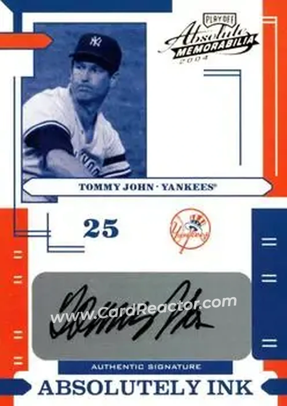 2004 Playoff Absolute Memorabilia - Absolutely Ink #AI-117 - Tommy John - New York Yankees - Front