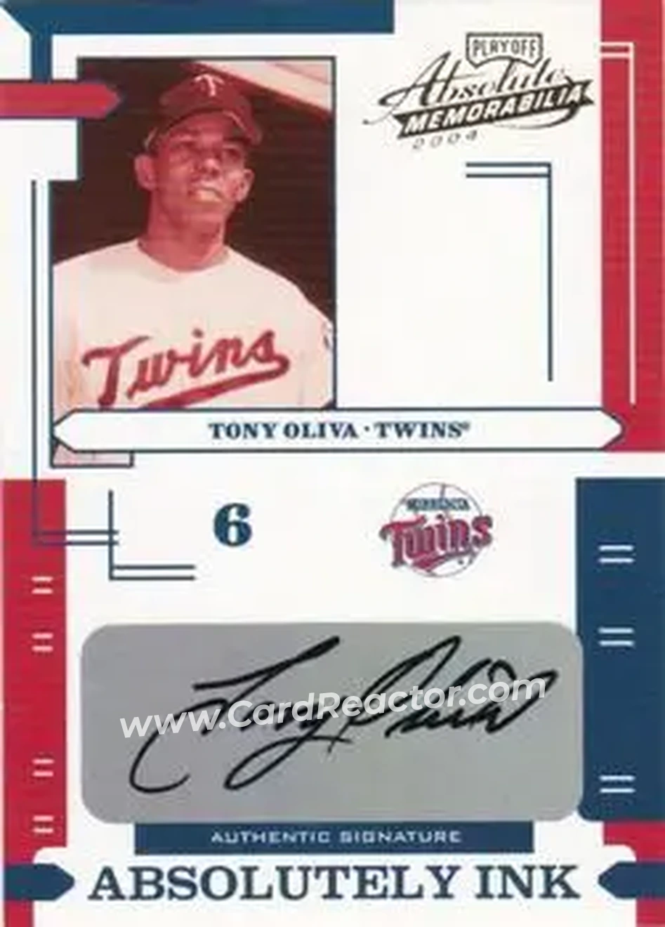 2004 Playoff Absolute Memorabilia - Absolutely Ink #AI-119 - Tony Oliva - Minnesota Twins - Front