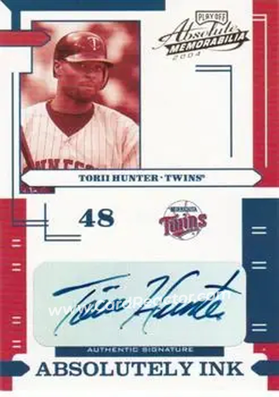 2004 Playoff Absolute Memorabilia - Absolutely Ink #AI-120 - Torii Hunter - Minnesota Twins - Front
