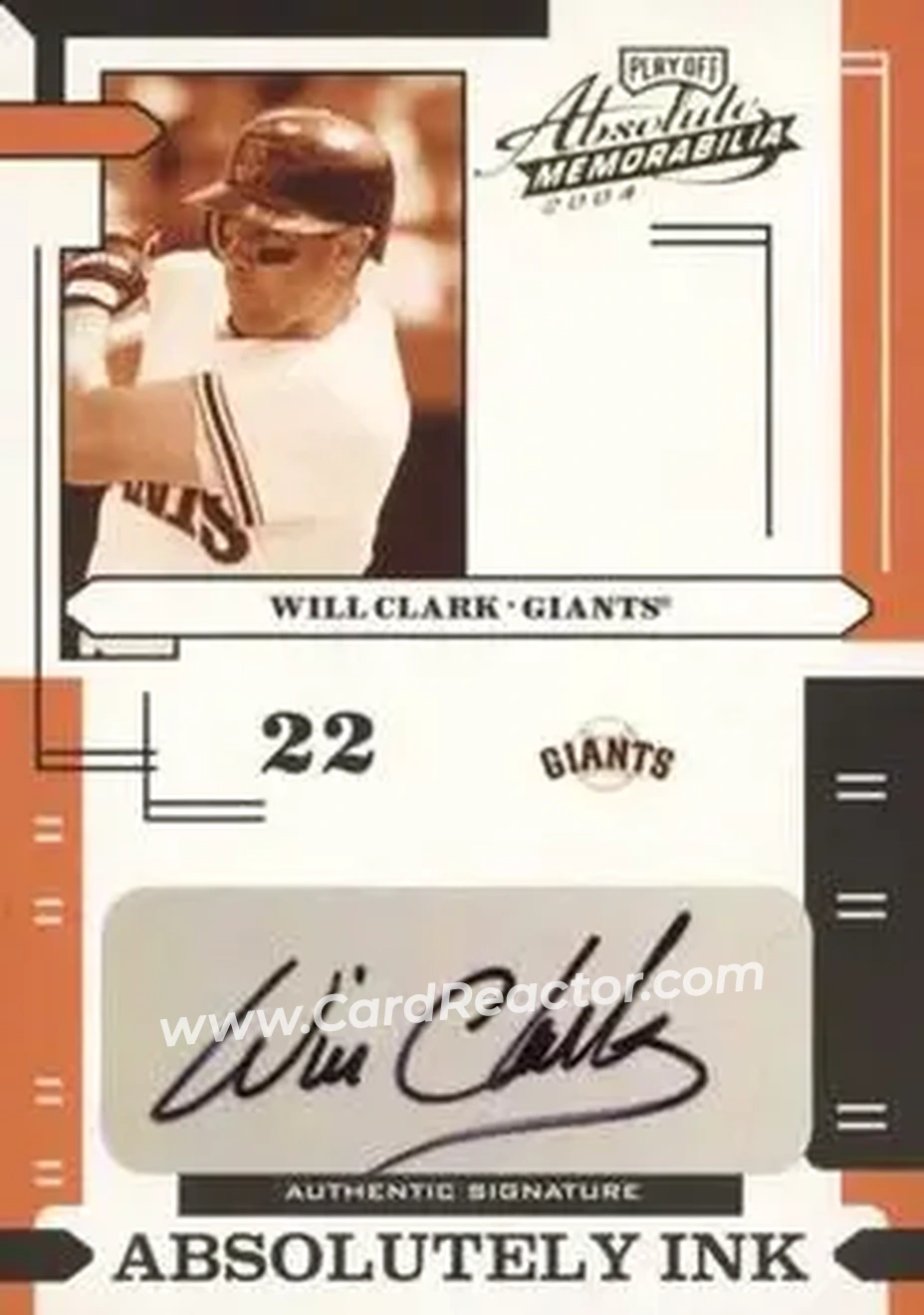 2004 Playoff Absolute Memorabilia - Absolutely Ink #AI-125 - Will Clark - San Francisco Giants - Front