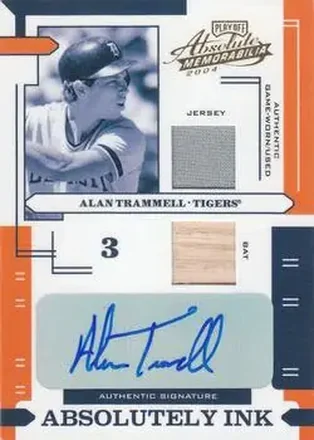 2004 Playoff Absolute Memorabilia #AI-3 Absolutely Ink Combo Material Alan Trammell
