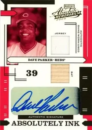 2004 Playoff Absolute Memorabilia - Absolutely Ink Combo Material #AI-36 - Dave Parker - Cincinnati Reds