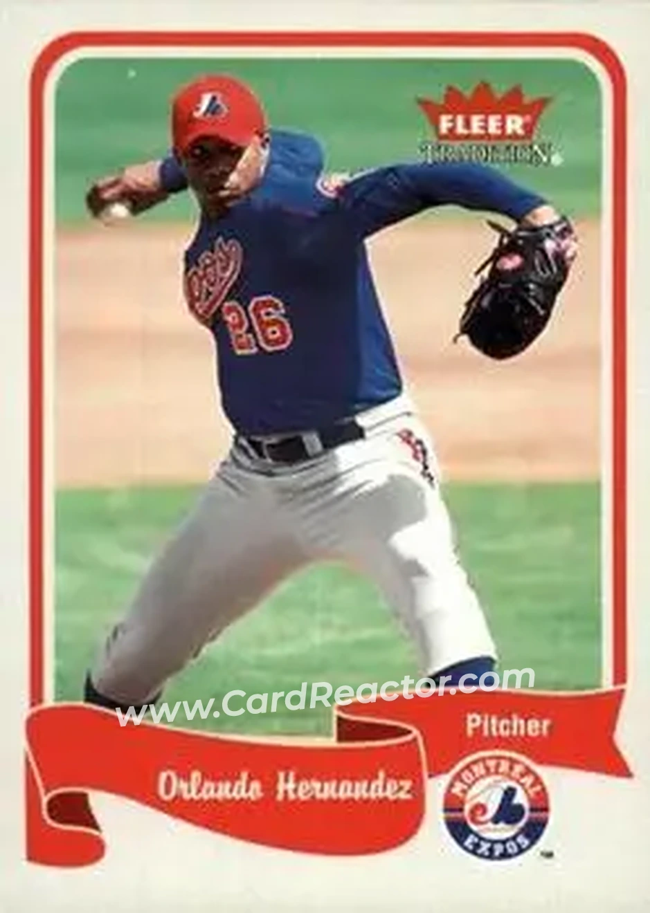 2004 Fleer Tradition #265 - Orlando Hernandez - Montreal Expos - Front