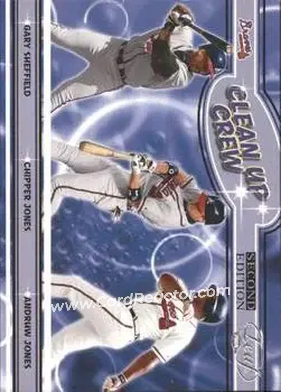 2004 Leaf - Clean Up Crew Second Edition #CC-5 - Gary Sheffield - Chipper Jones - Andruw Jones - Atlanta Braves - Front