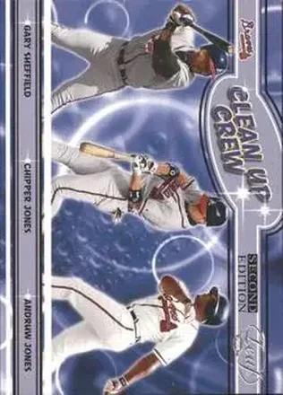 2004 Leaf #CC-5 Clean Up Crew Second Edition Gary Sheffield - Chipper Jones - Andruw Jones