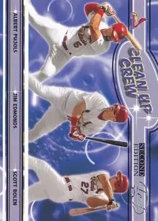 2004 Leaf #CC-7 Clean Up Crew Second Edition Albert Pujols - Jim Edmonds - Scott Rolen