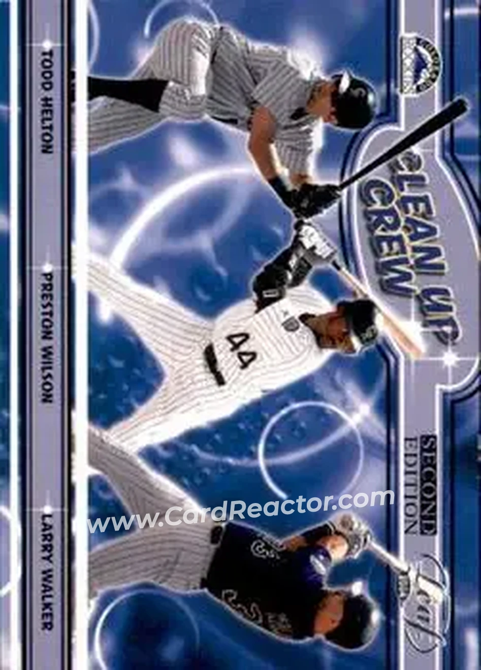 2004 Leaf - Clean Up Crew Second Edition #CC-9 - Todd Helton - Preston Wilson - Larry Walker - Colorado Rockies - Front