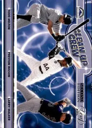 2004 Leaf #CC-9 Clean Up Crew Second Edition Todd Helton - Preston Wilson - Larry Walker