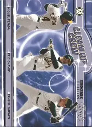 2004 Leaf #CC-10 Clean Up Crew Second Edition Miguel Tejada - Erubiel Durazo - Eric Chavez