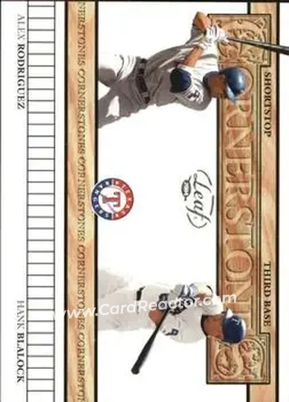 2004 Leaf - Cornerstones #CS-1 - Alex Rodriguez - Hank Blalock - Texas Rangers - Front