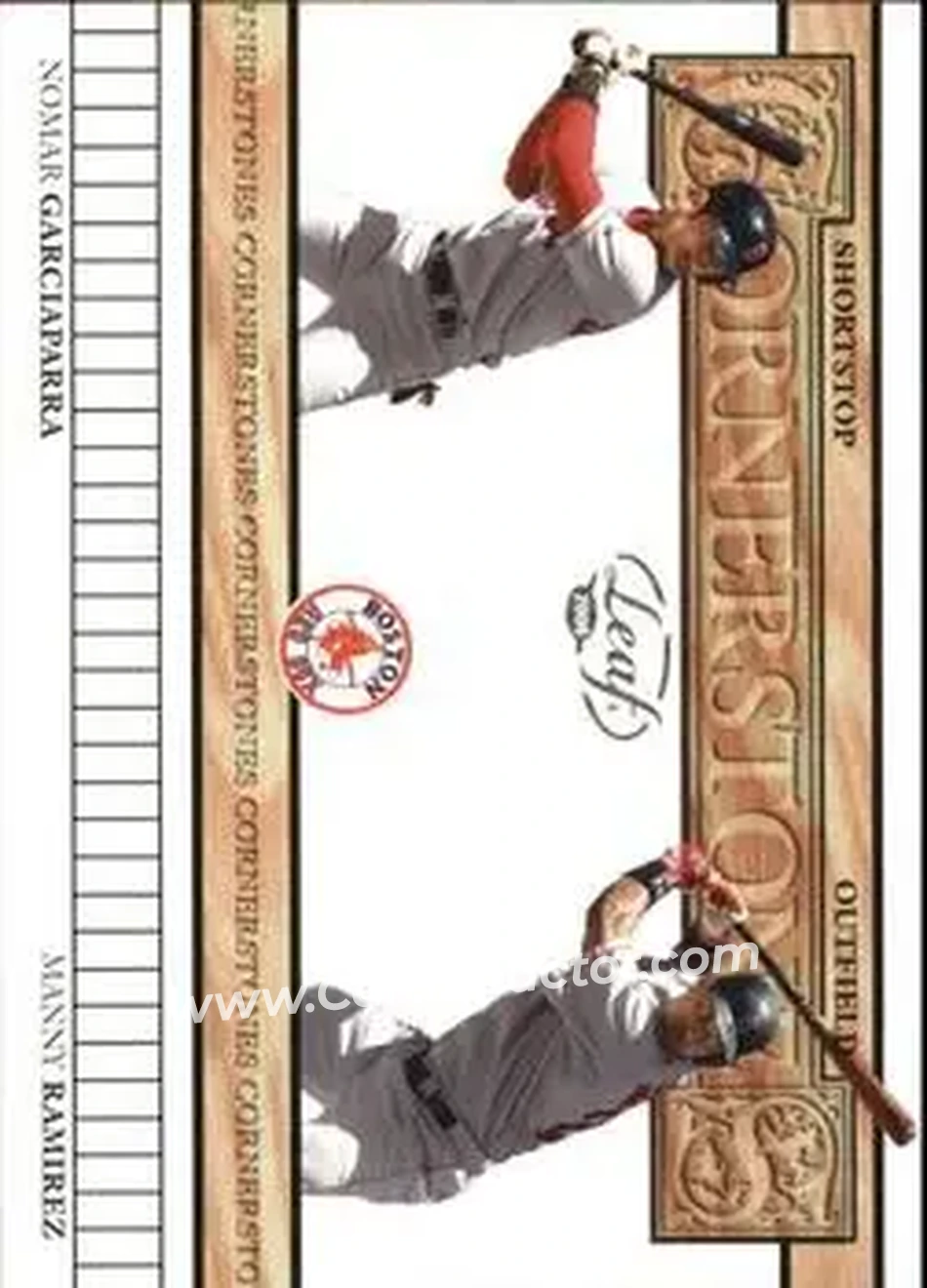 2004 Leaf - Cornerstones #CS-4 - Nomar Garciaparra - Manny Ramirez - Boston Red Sox - Front