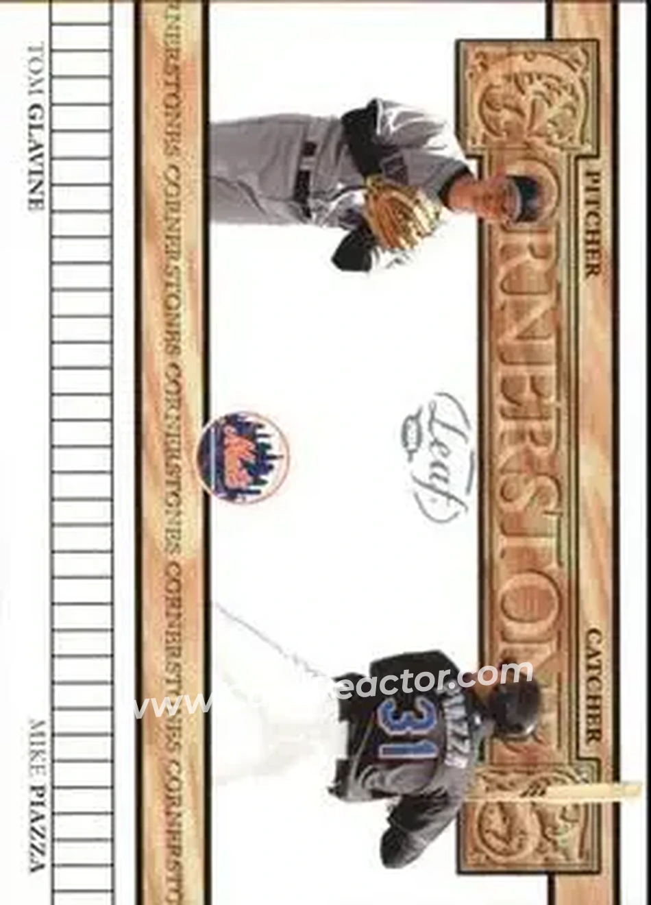 2004 Leaf - Cornerstones #CS-6 - Tom Glavine - Mike Piazza - New York Mets - Front