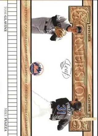 2004 Leaf #CS-6 Cornerstones Tom Glavine - Mike Piazza