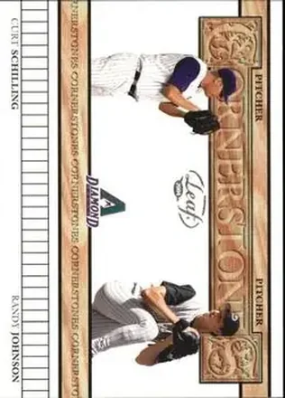 2004 Leaf #CS-9 Cornerstones Curt Schilling - Randy Johnson