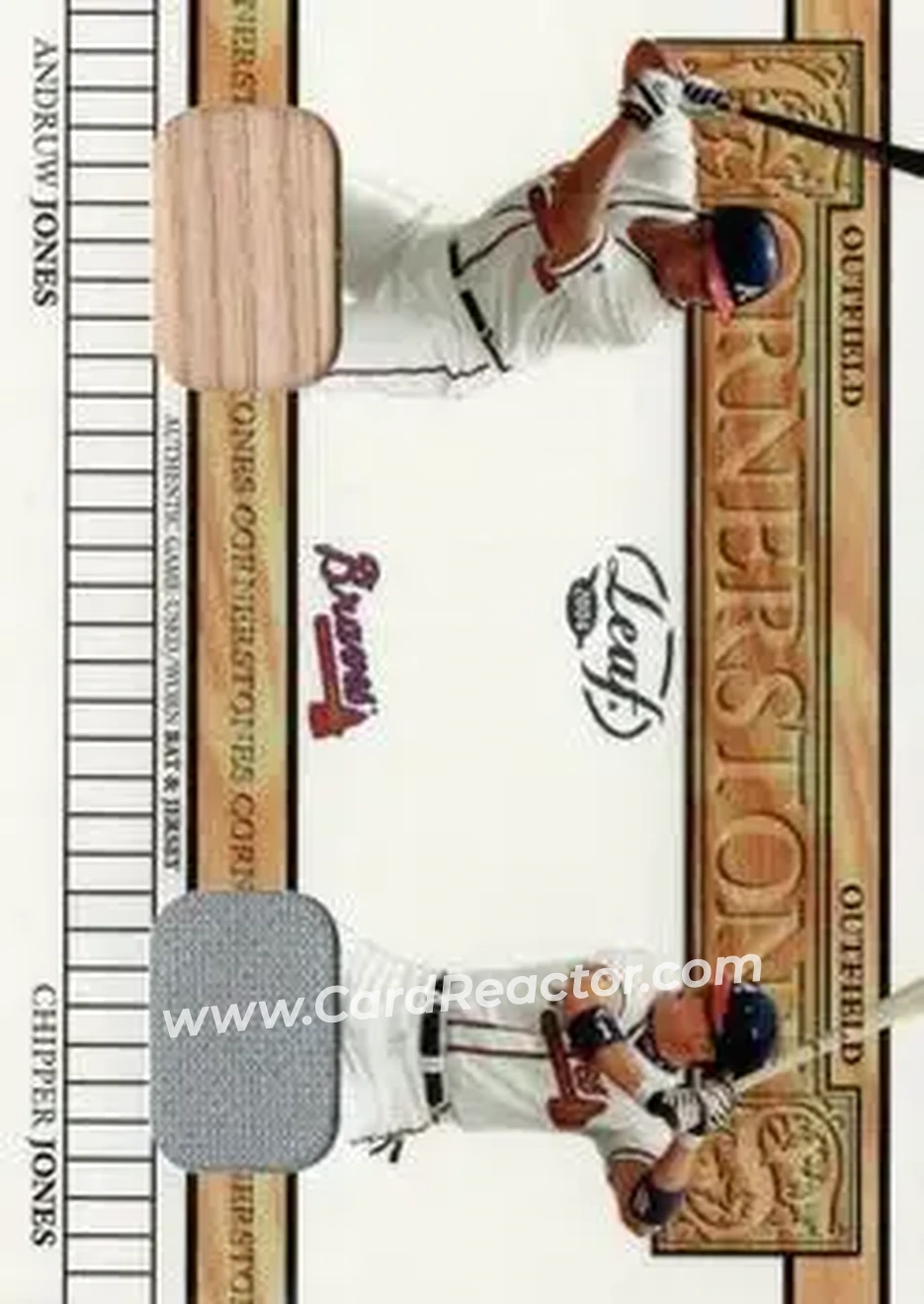2004 Leaf - Cornerstones Materials #CS-7 - Andruw Jones - Chipper Jones - Atlanta Braves - Front