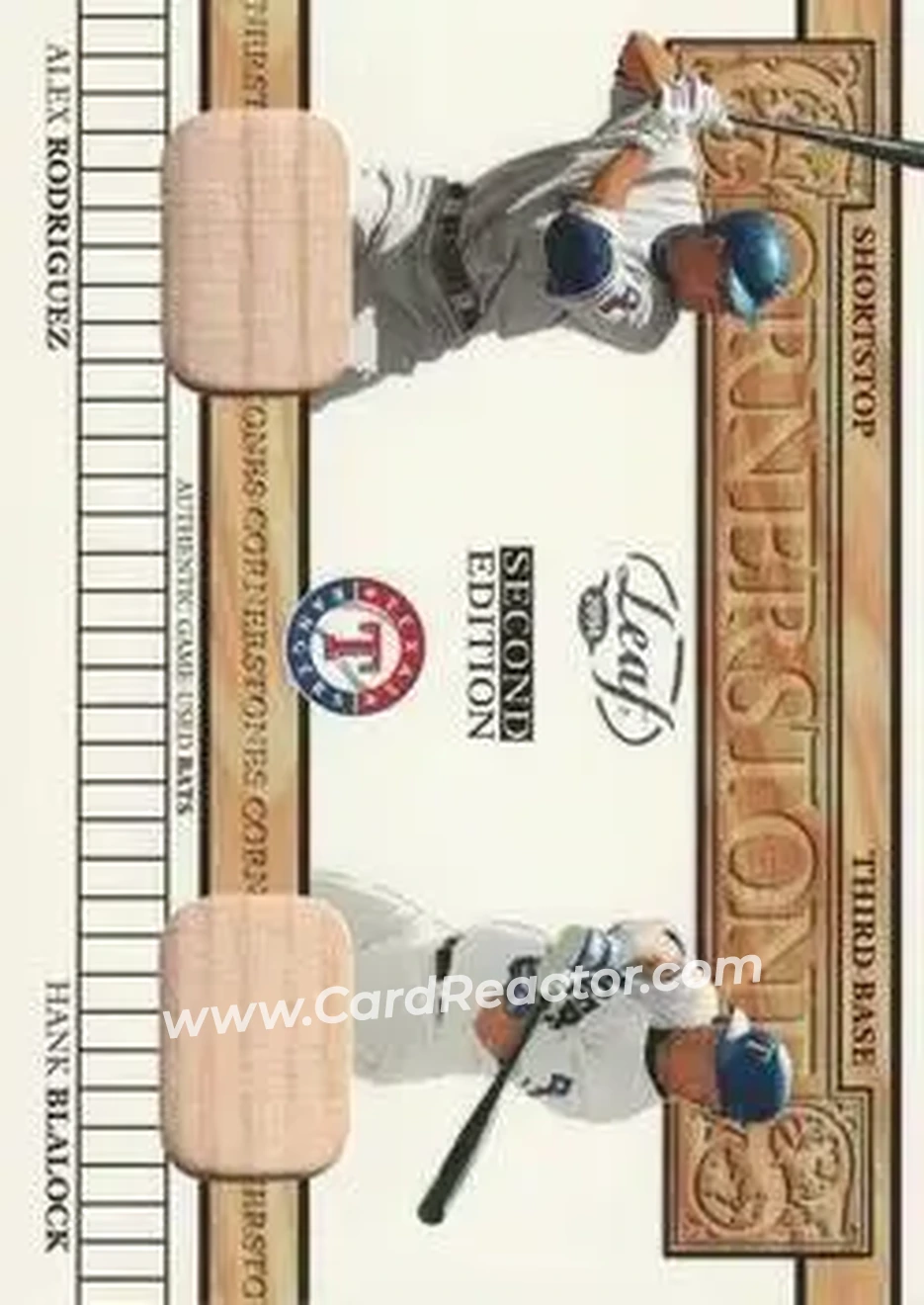 2004 Leaf - Cornerstones Materials Second Edition #CS-1 - Alex Rodriguez - Hank Blalock - Texas Rangers - Front