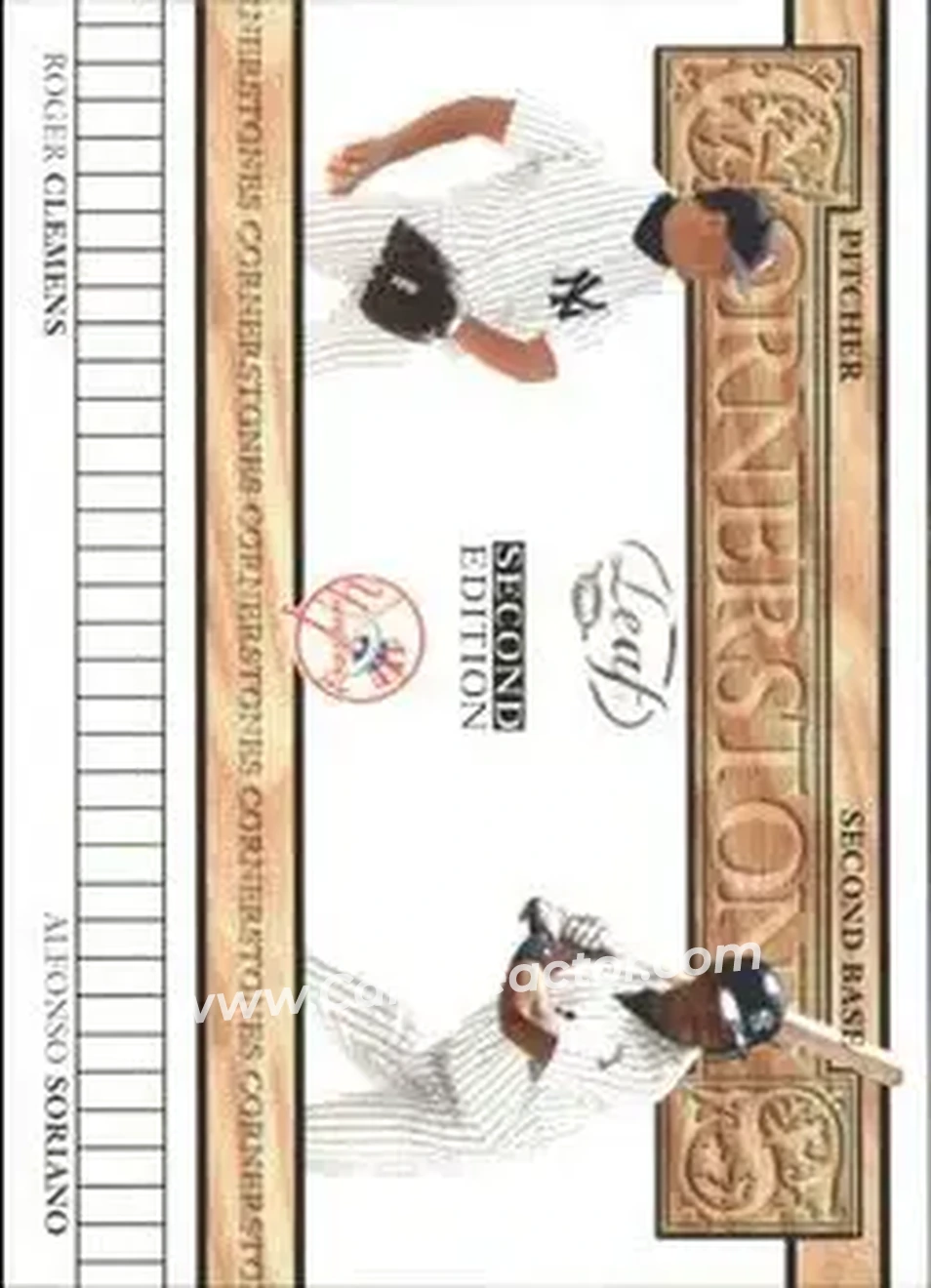 2004 Leaf - Cornerstones Second Edition #CS-3 - Roger Clemens - Alfonso Soriano - New York Yankees - Front 2004 Leaf - Cornerstones Second Edition #CS-3 - Roger Clemens - Alfonso Soriano - New York Yankees - Front