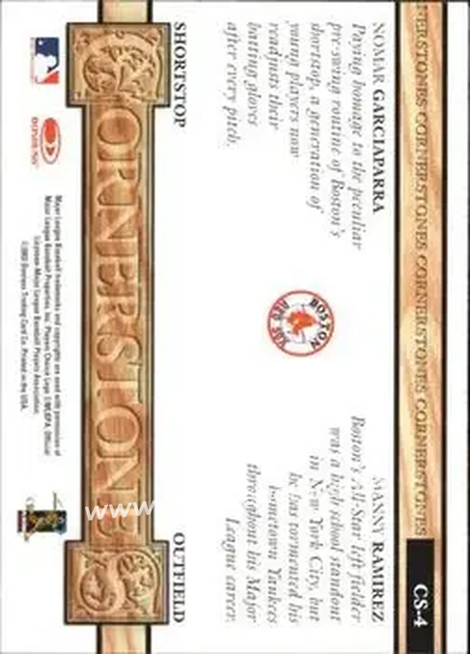 2004 Leaf - Cornerstones Second Edition #CS-4 - Nomar Garciaparra - Manny Ramirez - Boston Red Sox - Back