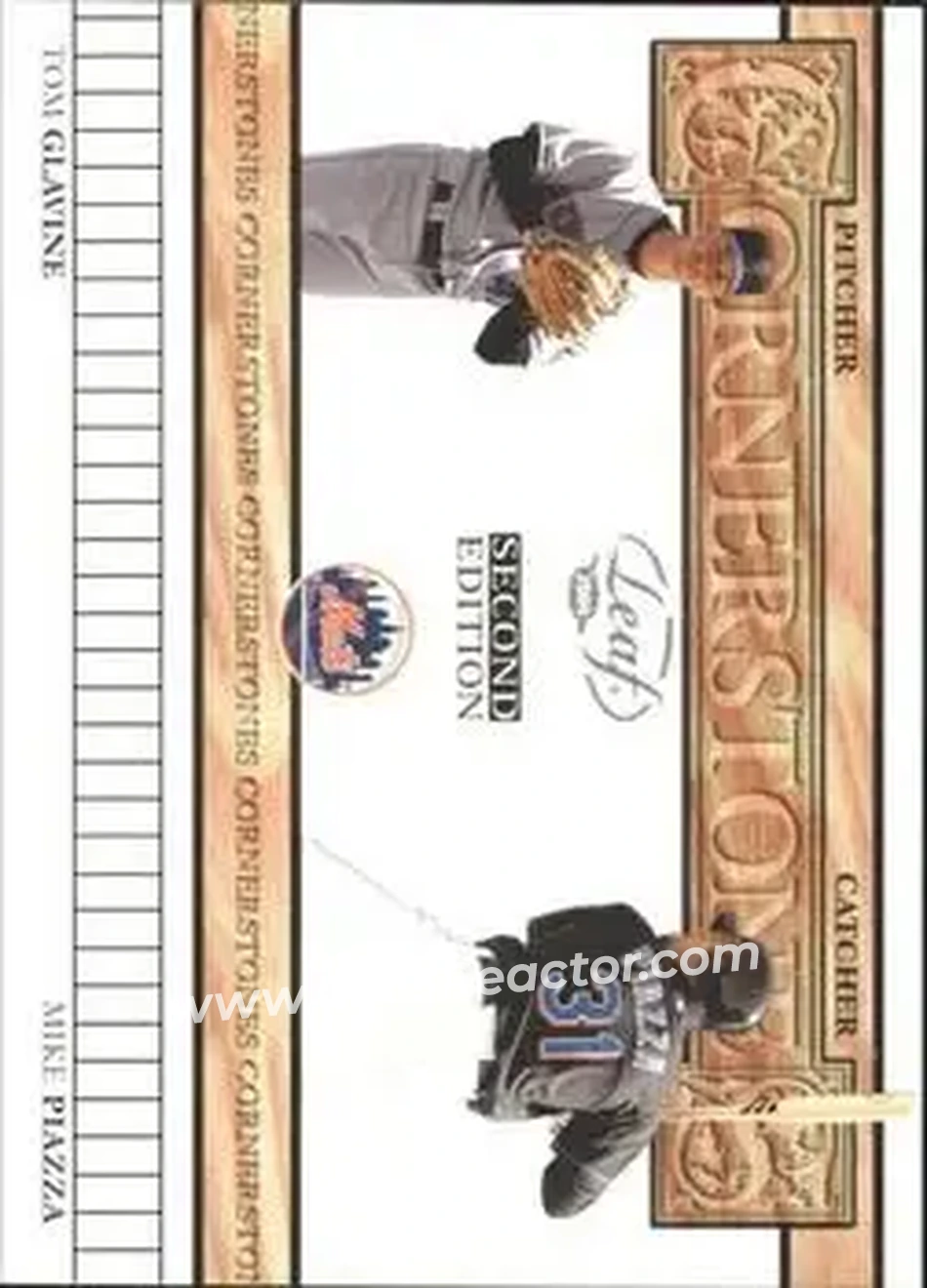 2004 Leaf - Cornerstones Second Edition #CS-6 - Tom Glavine - Mike Piazza - New York Mets - Front