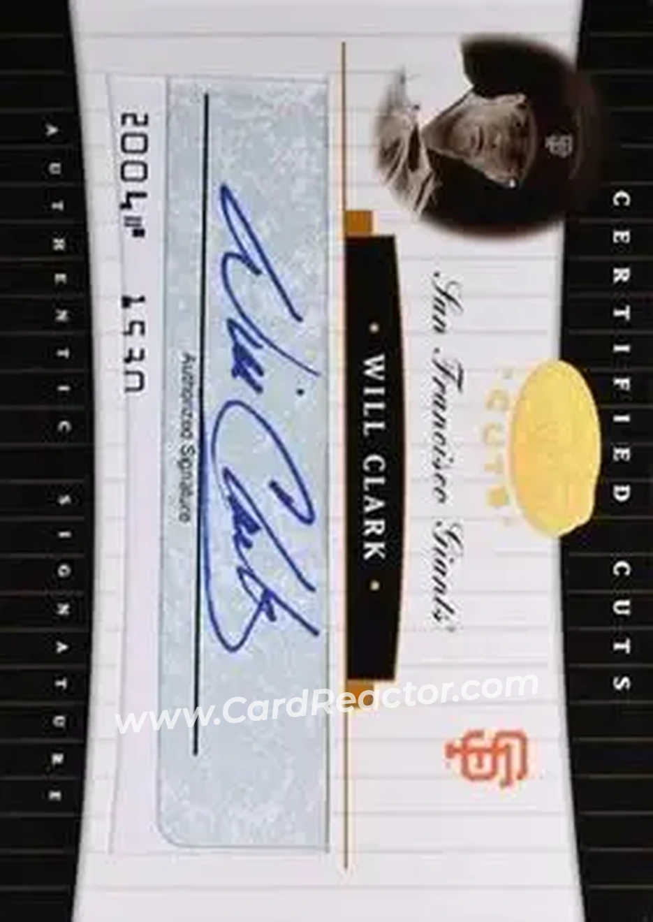 2004 Leaf Certified Cuts - Check Signature Green #CC-78 - Will Clark - San Francisco Giants - Front