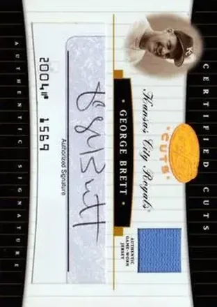 2004 Leaf Certified Cuts - Check Signature Material Blue #CC-28 - George Brett - Kansas City Royals