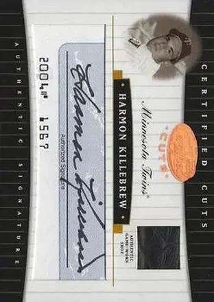 2004 Leaf Certified Cuts - Check Signature Material Blue #CC-33 - Harmon Killebrew - Minnesota Twins