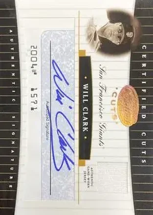 2004 Leaf Certified Cuts - Check Signature Material Blue #CC-78 - Will Clark - San Francisco Giants