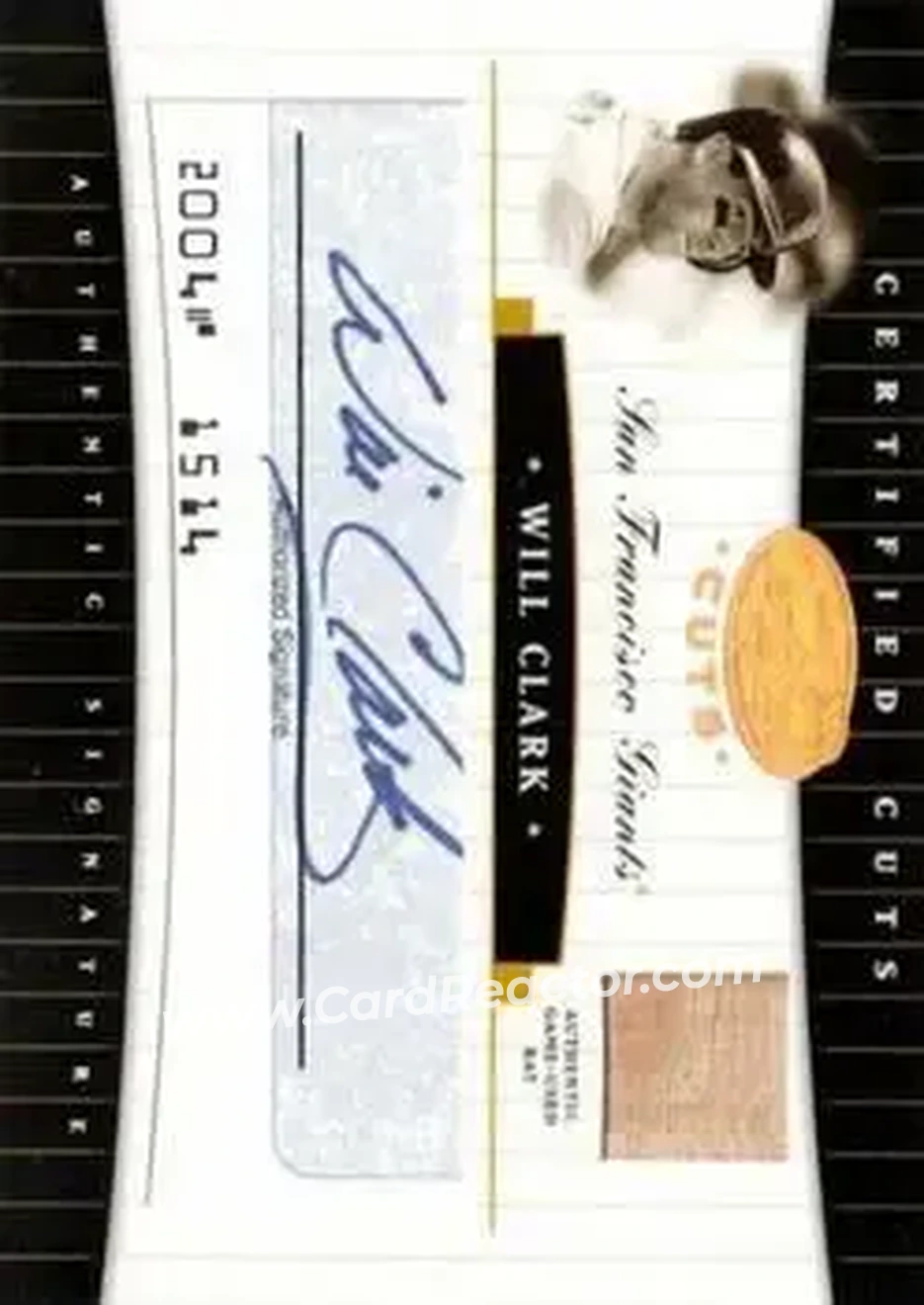 2004 Leaf Certified Cuts - Check Signature Material Blue #CC-79 - Will Clark - San Francisco Giants - Front