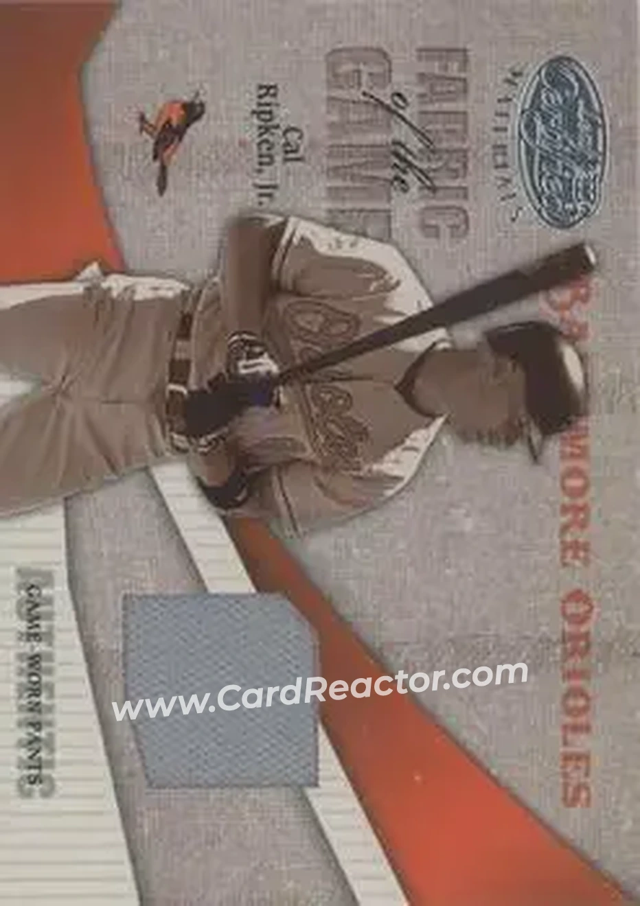 2004 Leaf Certified Materials - Fabric of the Game #FG-155 - Cal Ripken - Baltimore Orioles - Front 2004 Leaf Certified Materials - Fabric of the Game #FG-155 - Cal Ripken - Baltimore Orioles - Front