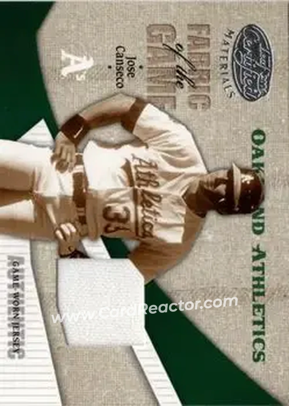 2004 Leaf Certified Materials - Fabric of the Game #FG-169 - Jose Canseco - Oakland Athletics - Front