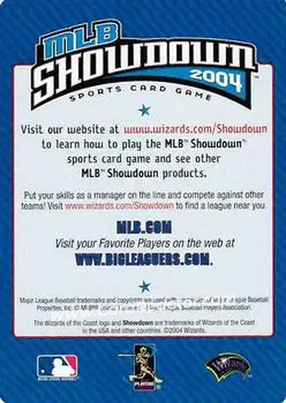 2004 MLB Showdown - Checklists #4 - NL East Division Checklist - Back
