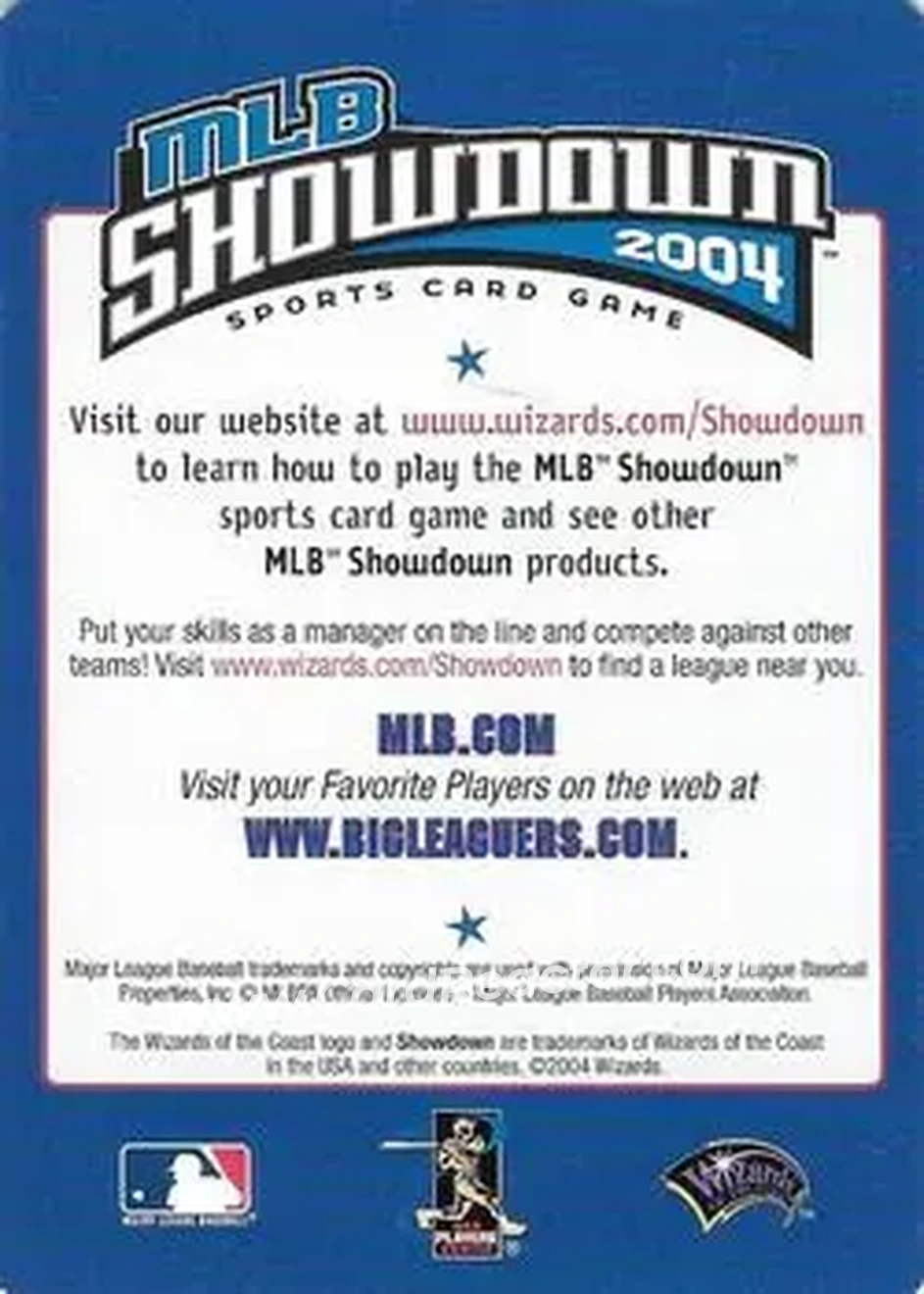 2004 MLB Showdown - Checklists #5 - NL Central Division Checklist - Back