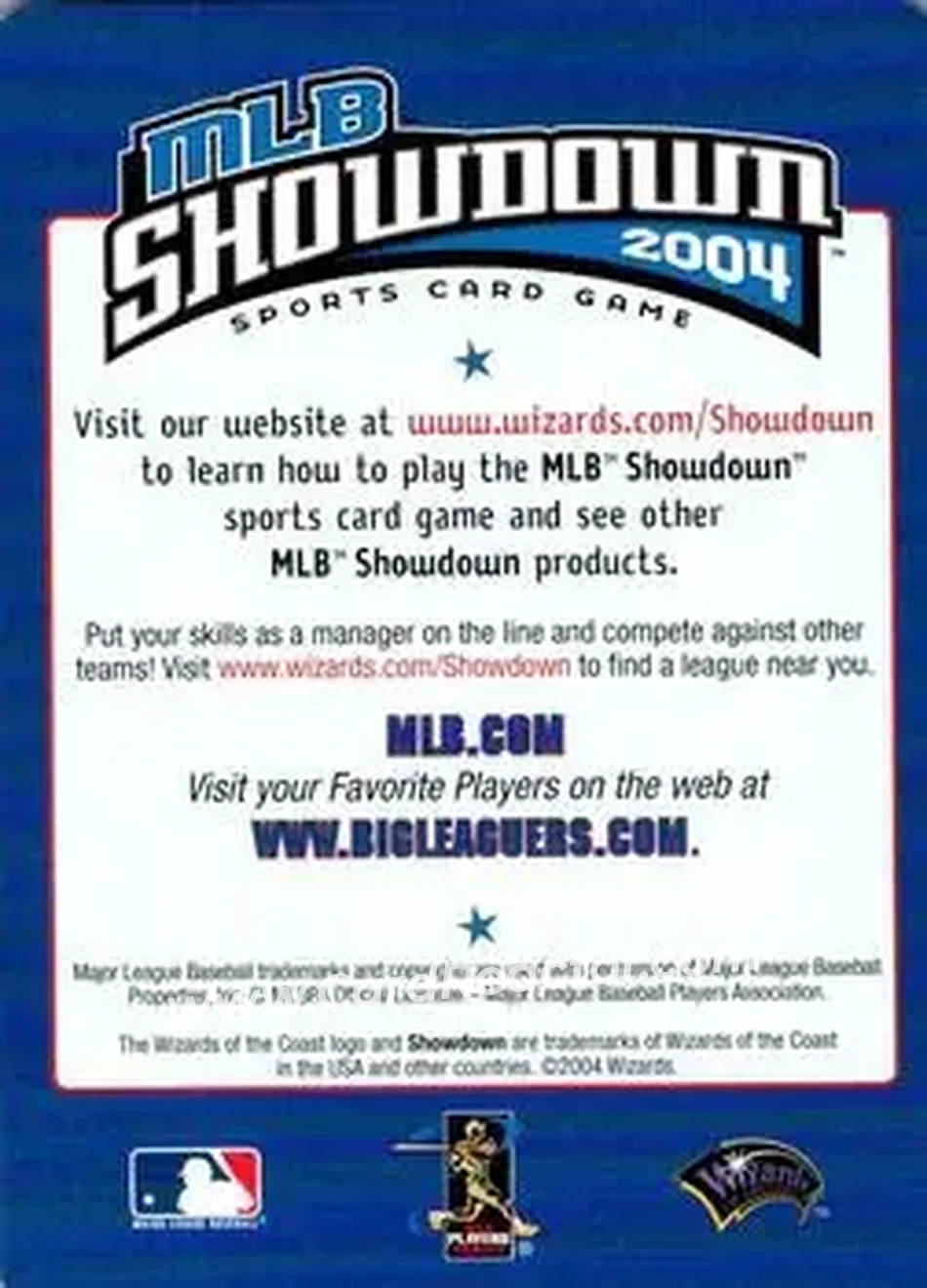 2004 MLB Showdown - Checklists #6 - NL West Division Checklist - Back