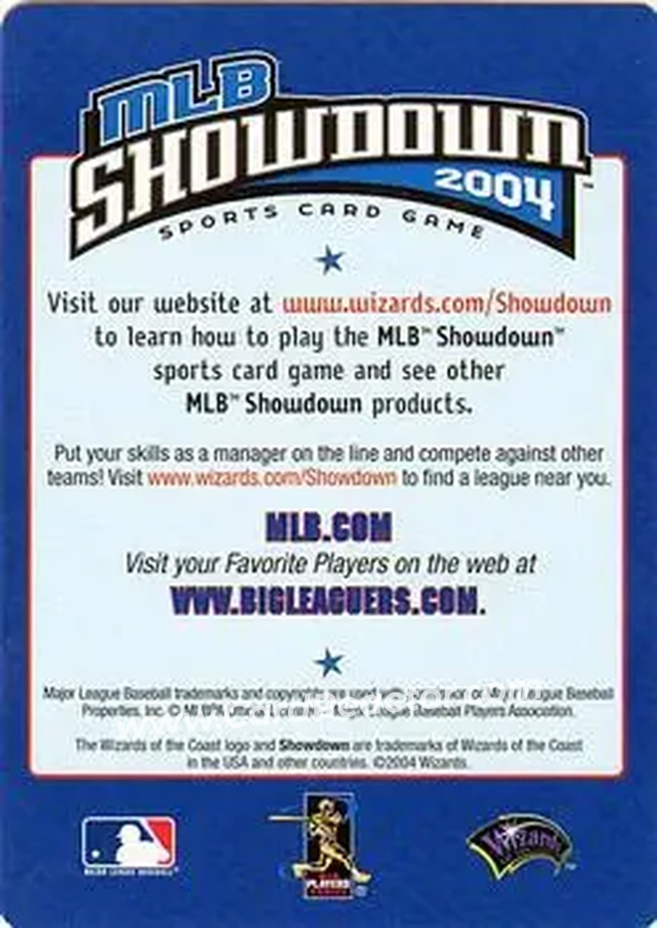 2004 MLB Showdown - Checklists #7 - Strategy Cards Checklist - Back