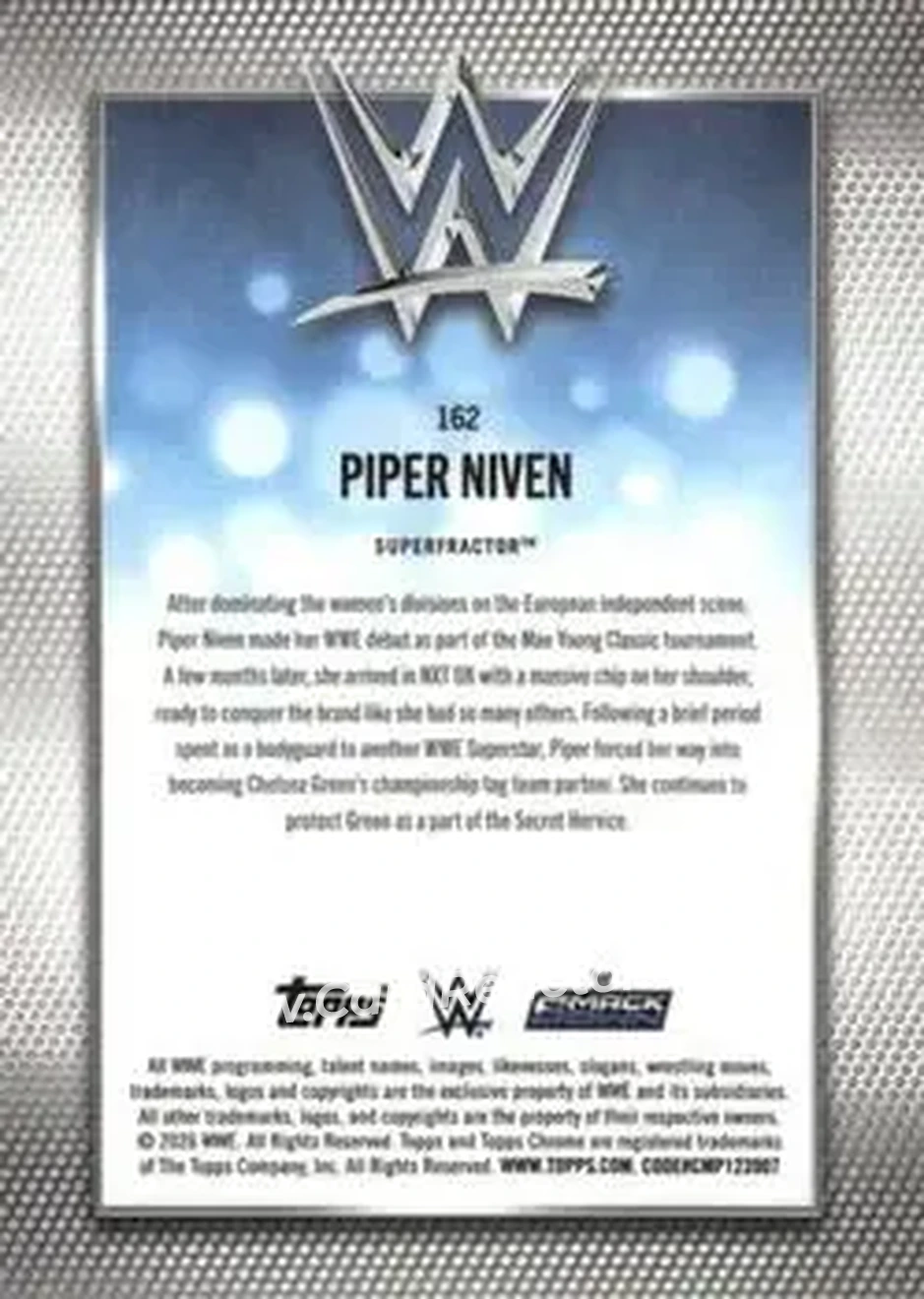 2026 Topps Chrome WWE - SuperFractor #162 - Piper Niven - Back 2026 Topps Chrome WWE - SuperFractor #162 - Piper Niven - Back