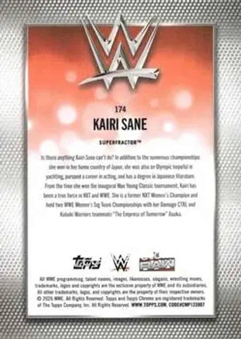2026 Topps Chrome WWE - SuperFractor #174 - Kairi Sane - Back
