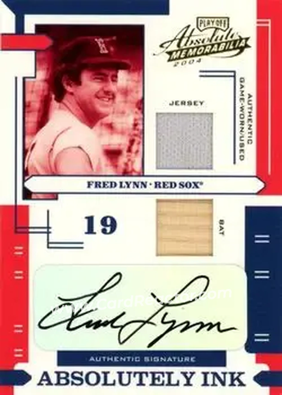 2004 Playoff Absolute Memorabilia - Absolutely Ink Combo Material #AI-48 - Fred Lynn - Boston Red Sox - Front