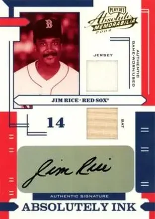 2004 Playoff Absolute Memorabilia - Absolutely Ink Combo Material #AI-69 - Jim Rice - Boston Red Sox