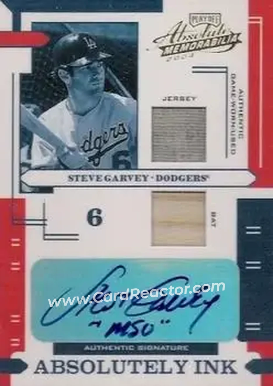 2004 Playoff Absolute Memorabilia - Absolutely Ink Combo Material #AI-115 - Steve Garvey - Los Angeles Dodgers - Front
