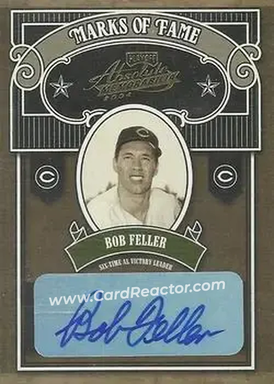 2004 Playoff Absolute Memorabilia - Marks of Fame Signature #MOF-3 - Bob Feller - Cleveland Indians - Front