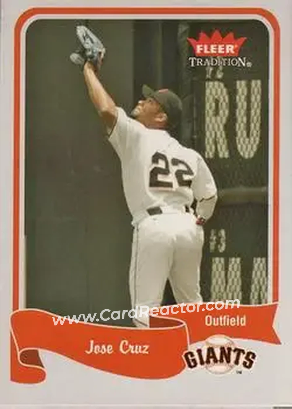 2004 Fleer Tradition #355 - Jose Cruz - San Francisco Giants - Front 2004 Fleer Tradition #355 - Jose Cruz - San Francisco Giants - Front